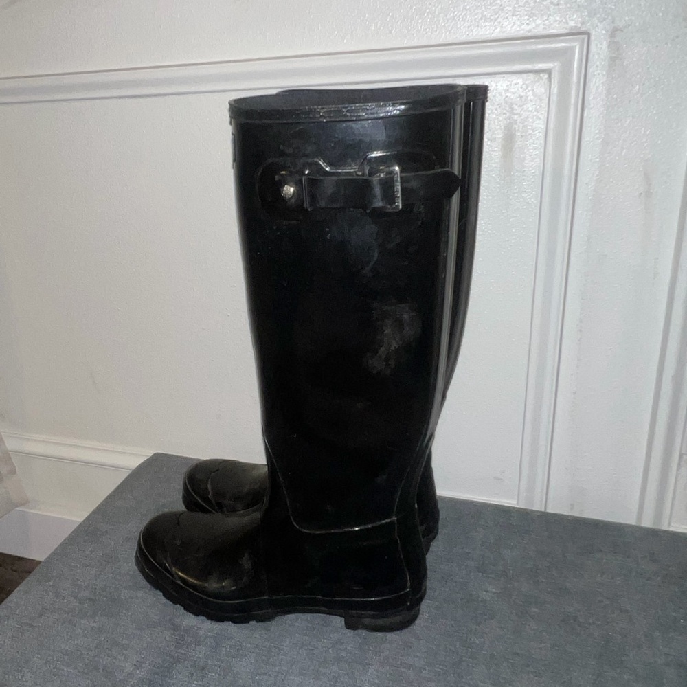 Hunter Classic Black Waterproof Boots WFT1000RGL-BLK Rain Boot , Size 8 - Black - Picture 3 of 8